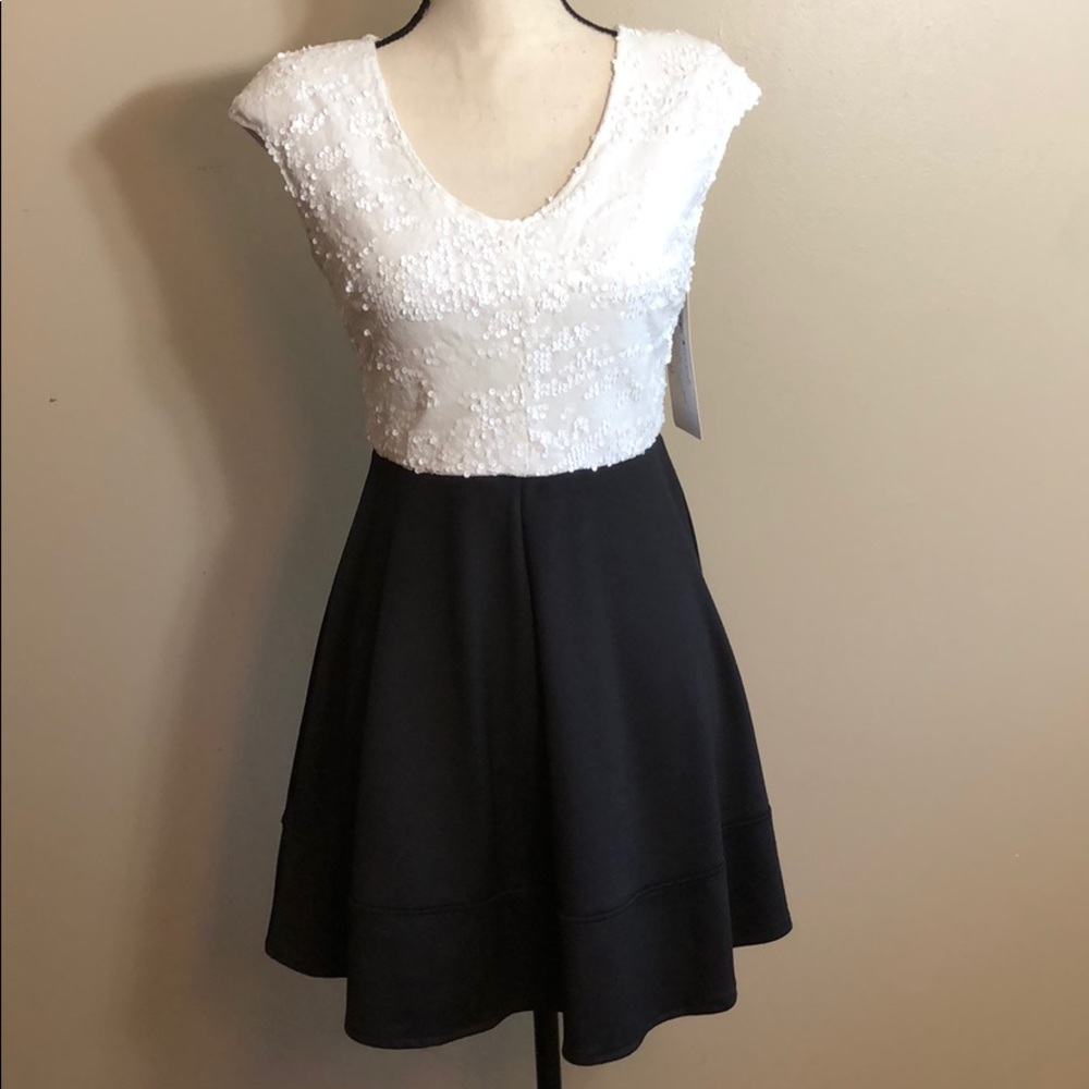 Sparkly Black and White Dress Size M